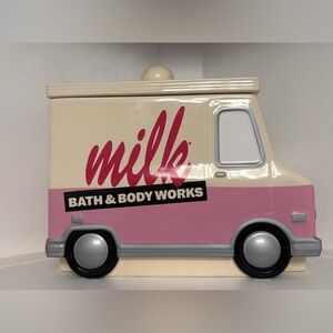 Bath & Body Works Milk Cookie Jar  - Cream and Pink
